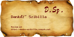 Dankó Szibilla névjegykártya